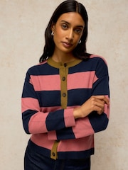 White Stuff Pink Sansa Stripe Cardigan - Image 2 of 6