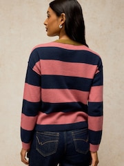 White Stuff Pink Sansa Stripe Cardigan - Image 3 of 6