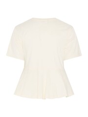 Yours Curve Cream Limited Sporty New York Peplum Top - Image 5 of 6