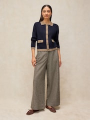 White Stuff Blue Charlotte Collar Cardigan - Image 1 of 6