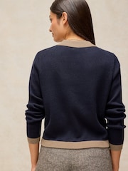 White Stuff Blue Charlotte Collar Cardigan - Image 3 of 6