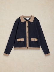 White Stuff Blue Charlotte Collar Cardigan - Image 5 of 6