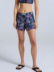 Animal Womens  Blue Aurora Printed Mini Board Shorts - Image 2 of 7