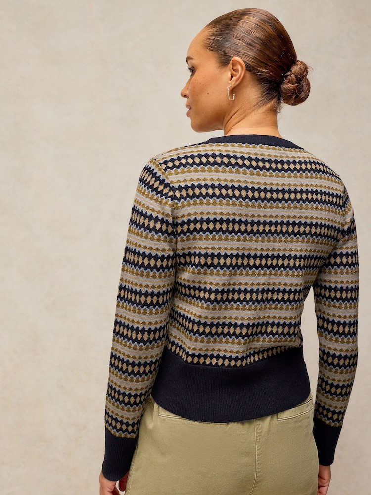 White Stuff Blue Lois Fairisle Cardigan - Image 2 of 6
