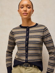 White Stuff Blue Lois Fairisle Cardigan - Image 3 of 6