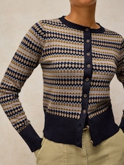 White Stuff Blue Lois Fairisle Cardigan - Image 4 of 6