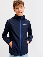 JACK & JONES Junior Blue Lightweight Rain Jacket - Image 1 of 7