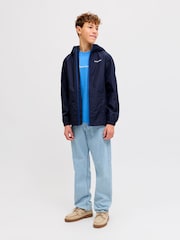 JACK & JONES Junior Blue Lightweight Rain Jacket - Image 3 of 7