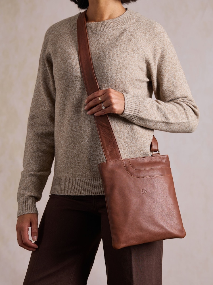 Lakeland Leather Brown Allerdale Cross-Body Bag - Image 1 of 7