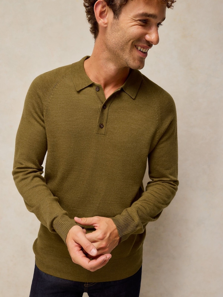 Жовтий - White Stuff Сорочка з довгим рукавом Newport Merino Polo - Image 2 of 6