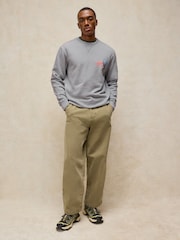 White Stuff Grey Sidmouth Graphic Crew Neck Sweat Top - Image 1 of 6