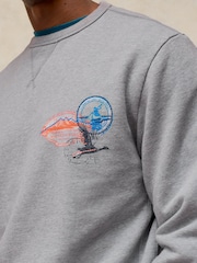 White Stuff Grey Sidmouth Graphic Crew Neck Sweat Top - Image 4 of 6