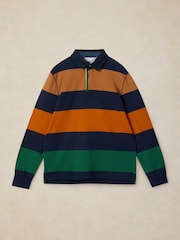 White Stuff Blue Yarmouth Stripe Rugby Shirt - Image 5 of 6