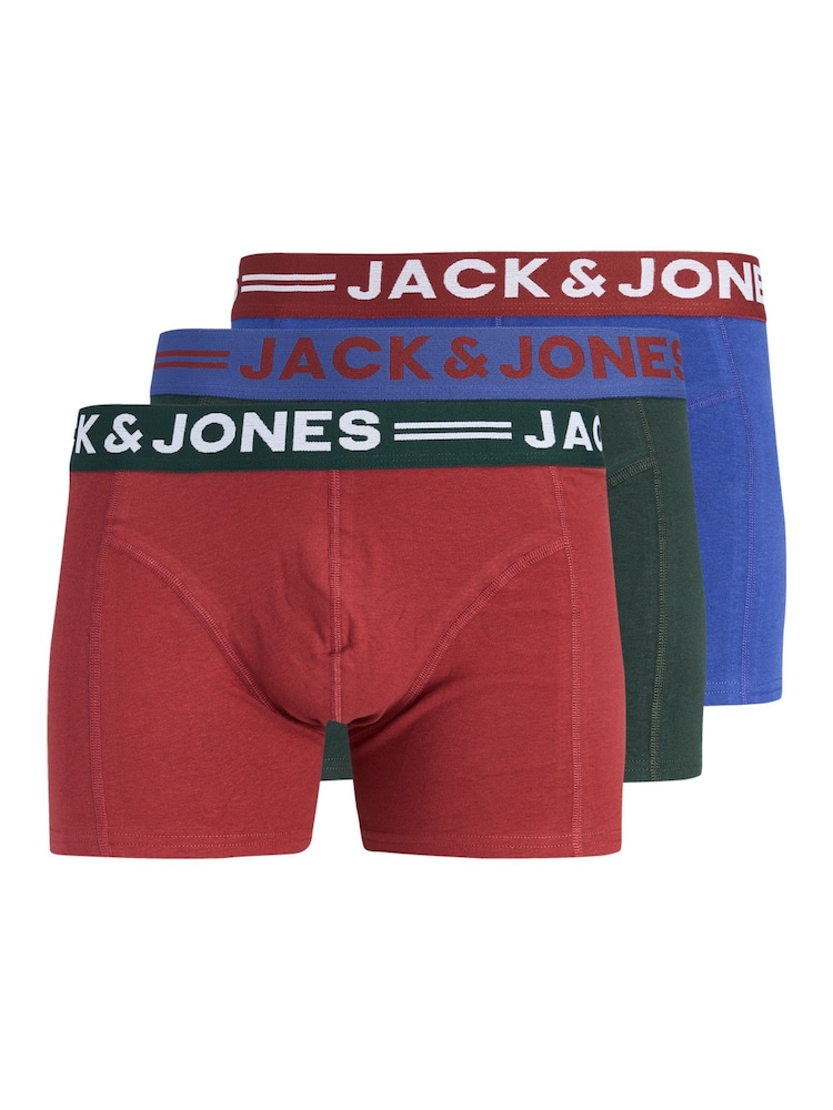 红色 - JACK & JONES JUNIOR 平角内裤 3 包 - 3的图像1｝