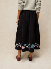 White Stuff Black Wren Embroidered Cord Skirt - Image 3 of 7