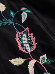 White Stuff Black Wren Embroidered Cord Skirt - Image 7 of 7