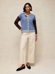 White Stuff Blue Sansa Colourblock Cardigan - Image 1 of 6