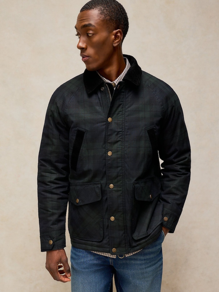 White Stuff Blue Filey Check Wax Jacket - Image 1 of 6 White Stuff Blue Filey Check Wax Jacket - Image 1 of 6