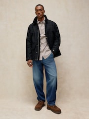 White Stuff Blue Filey Check Wax Jacket - Image 3 of 6