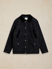 White Stuff Blue Filey Check Wax Jacket - Image 5 of 6