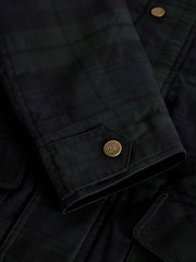 White Stuff Blue Filey Check Wax Jacket - Image 7 of 7
