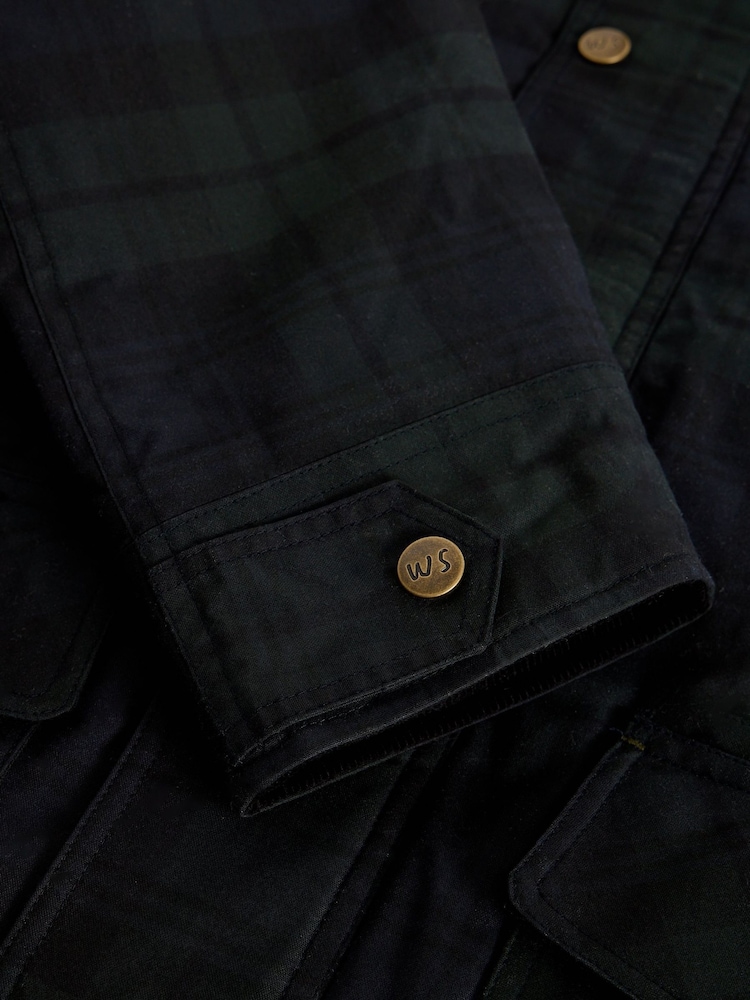 White Stuff Blue Filey Check Wax Jacket - Image 7 of 7 White Stuff Blue Filey Check Wax Jacket - Image 7 of 7
