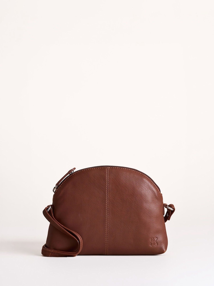 Lakeland Leather Brown Elterwater Curved Cross-Body Bag - Image 1 of 7