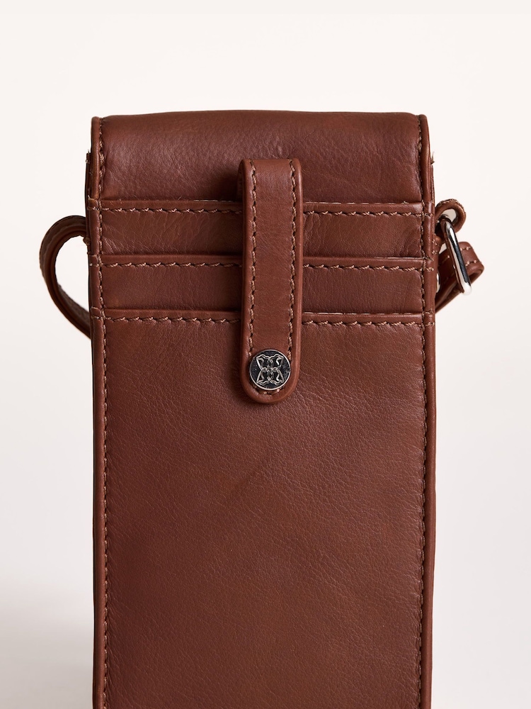 Lakeland Leather Brown Bowness Phone Cross-Body Pouch - Image 6 of 6