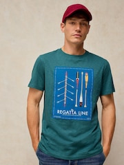 White Stuff Teal Green Abersoch Graphic T-Shirt - Image 1 of 6