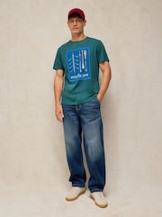 White Stuff Teal Green Abersoch Graphic T-Shirt - Image 2 of 6