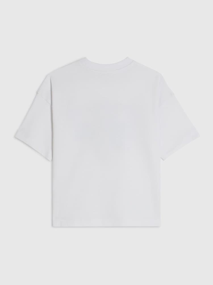 River Island White Oversized Checked Bear T-Shirt - Image 2 of 4