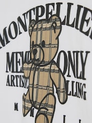 River Island White Oversized Checked Bear T-Shirt - Image 4 of 4