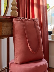 Raspberry Pink Washed Cotton Linen Hidden Tab Top Lined Curtains - Image 4 of 16