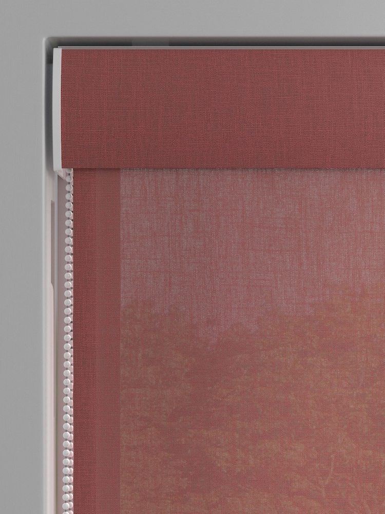 Raspberry Pink Washed Cotton Linen Hidden Tab Top Lined Curtains - Image 7 of 16