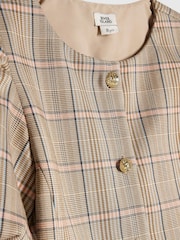 River Island Brown Checked Bow Hem Pleated Dress - Image 3 of 4