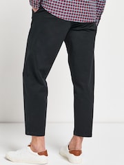 Black Single Pleat Regular Tapered Stretch Chino Trousers - Image 2 of 4