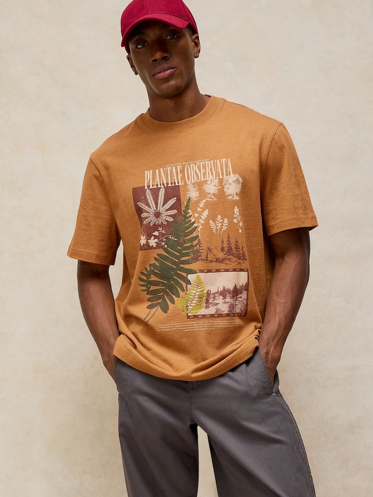 White Stuff Brown Horsham Graphic T-Shirt - Image 1 of 6