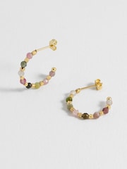 Estella Bartlett Gold Tone Coco Beaded Hoop Earrings - Image 4 of 4