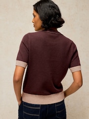 White Stuff Brown Sansa Knitted T-Shirt - Image 2 of 6