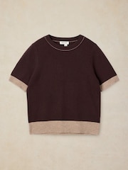 White Stuff Brown Sansa Knitted T-Shirt - Image 5 of 6
