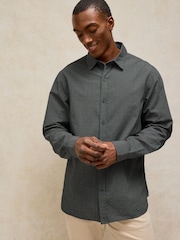 White Stuff Grey Douglas Long Sleeve Dobby Shirt - Image 1 of 6