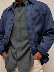 White Stuff Grey Douglas Long Sleeve Dobby Shirt - Image 4 of 6