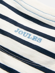 Joules Boys' Laundered Cream & Navy Short Sleeve Crew Neck Striped T-Shirt - Image 4 of 5