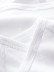 Petit Bateau White Iconic Rib Short Sleeve Bodysuits Two Pack - Image 3 of 3