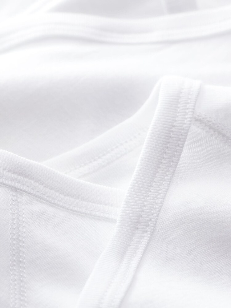 Petit Bateau White Iconic Rib Short Sleeve Bodysuits Two Pack - Image 3 of 3