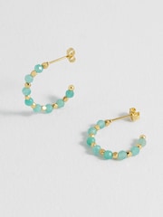 Estella Bartlett Green Coco Beaded Hoop Earrings - Image 1 of 4