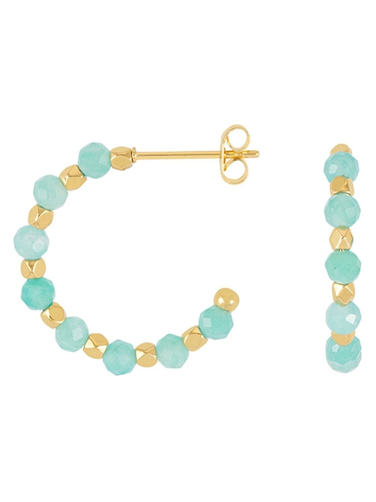 Estella Bartlett Green Coco Beaded Hoop Earrings - Image 2 of 4 Estella Bartlett Green Coco Beaded Hoop Earrings - Image 2 of 4