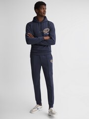 Reiss Airforce Blue Premier Logo Drawstring Loungewear Joggers - Image 3 of 4