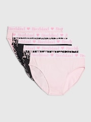 River Island Black Bow Print Brief 5 Pack - Image 1 of 2