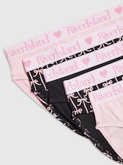River Island Black Bow Print Brief 5 Pack - Image 2 of 2